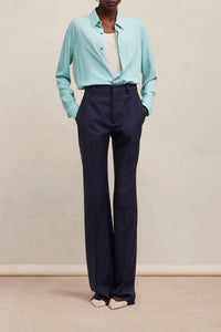 Chemise en soie mélangée - Aquamarine