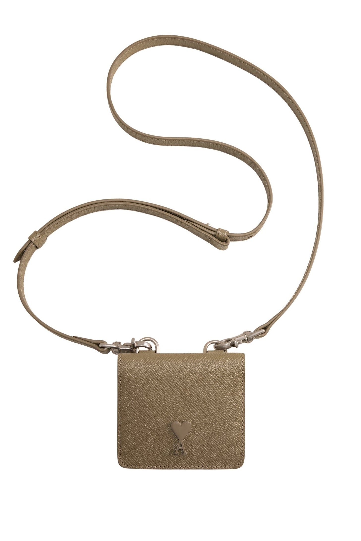 Porte-cartes Ami de Cœur à bandoulière en cuir - Taupe