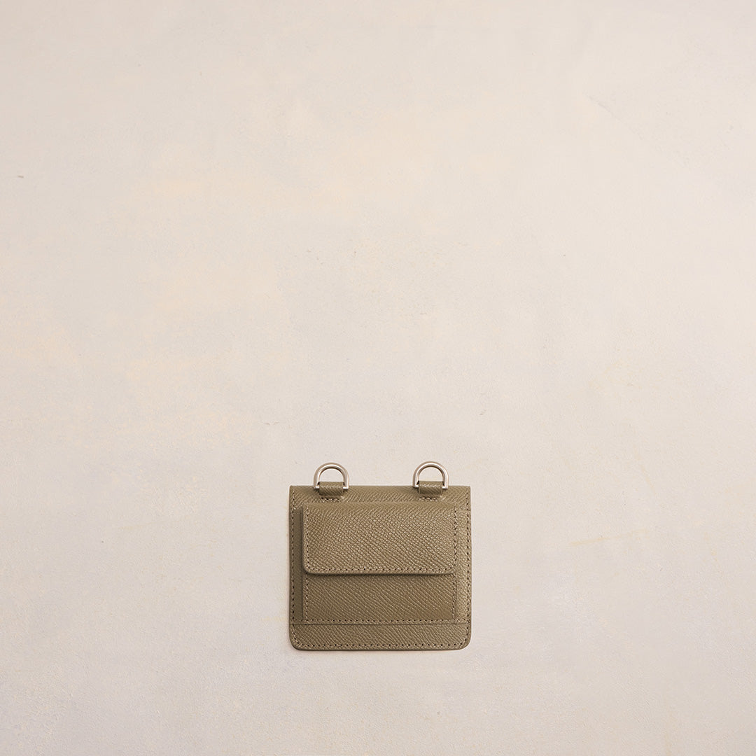 Porte-cartes Ami de Cœur à bandoulière en cuir - Taupe