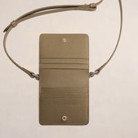 Porte-cartes Ami de Cœur à bandoulière en cuir - Taupe
