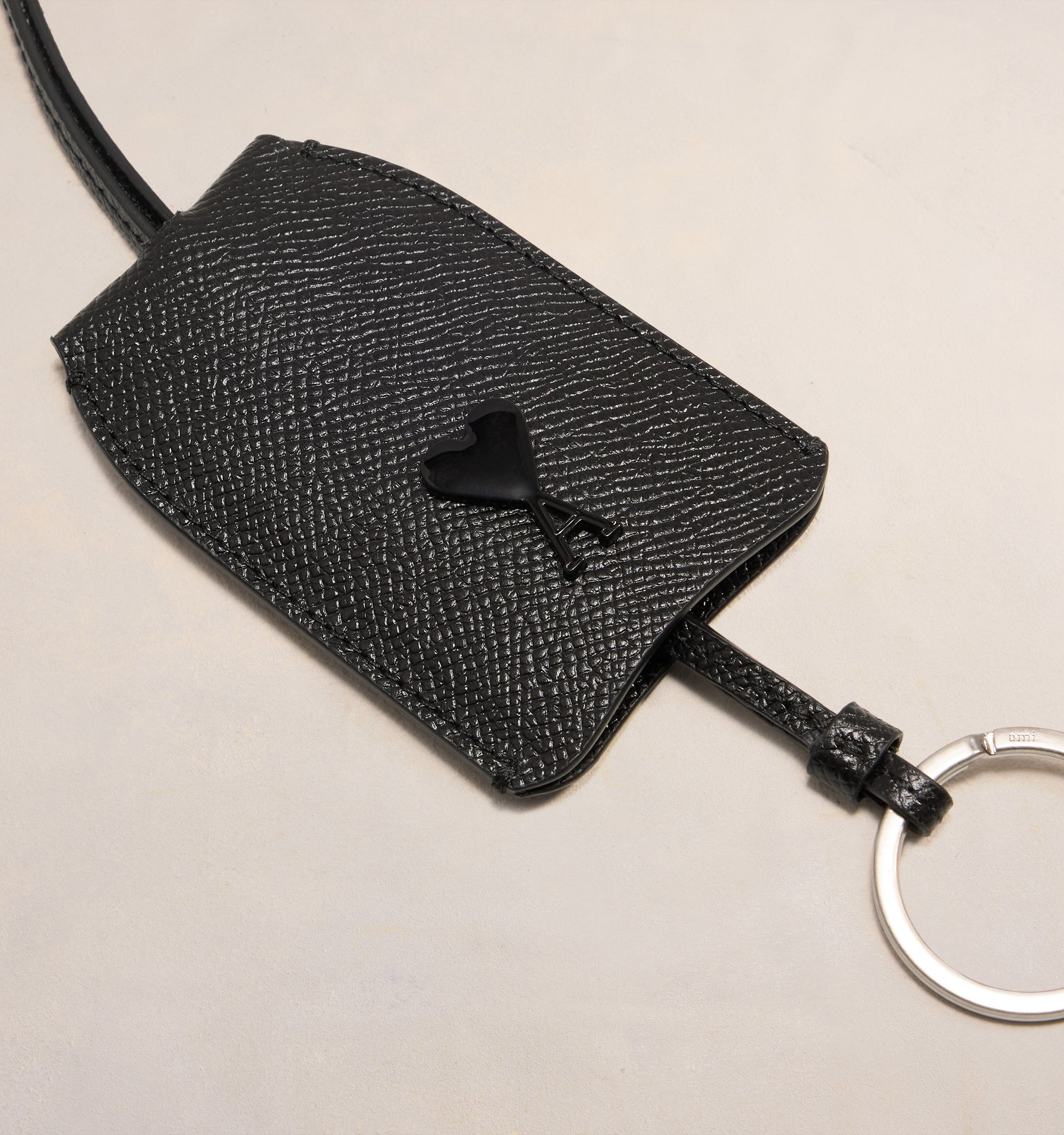 Porte-clés Ami de Cœur à rivet en cuir - Black