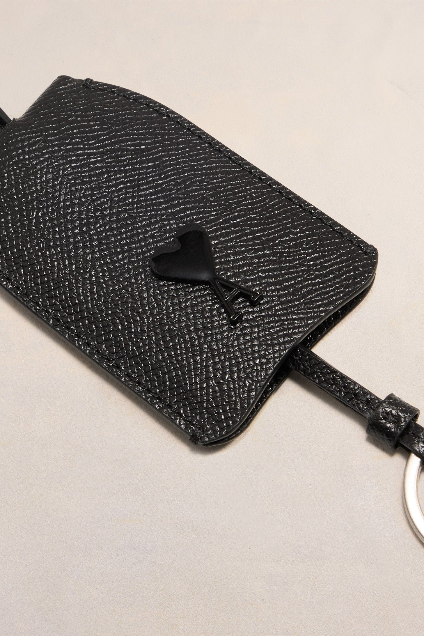 Porte-clés Ami de Cœur à rivet en cuir - Black