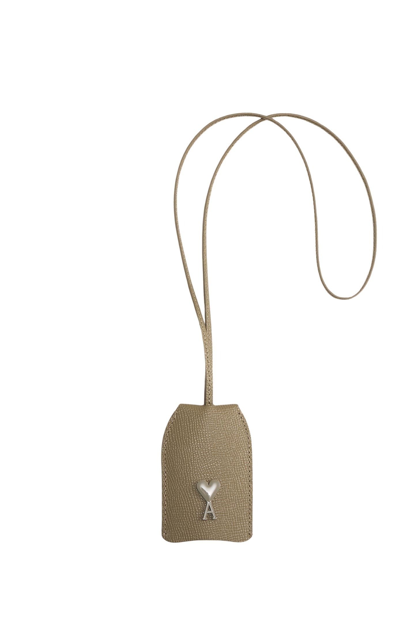 Porte-clés Ami de Cœur à rivet en cuir - Taupe