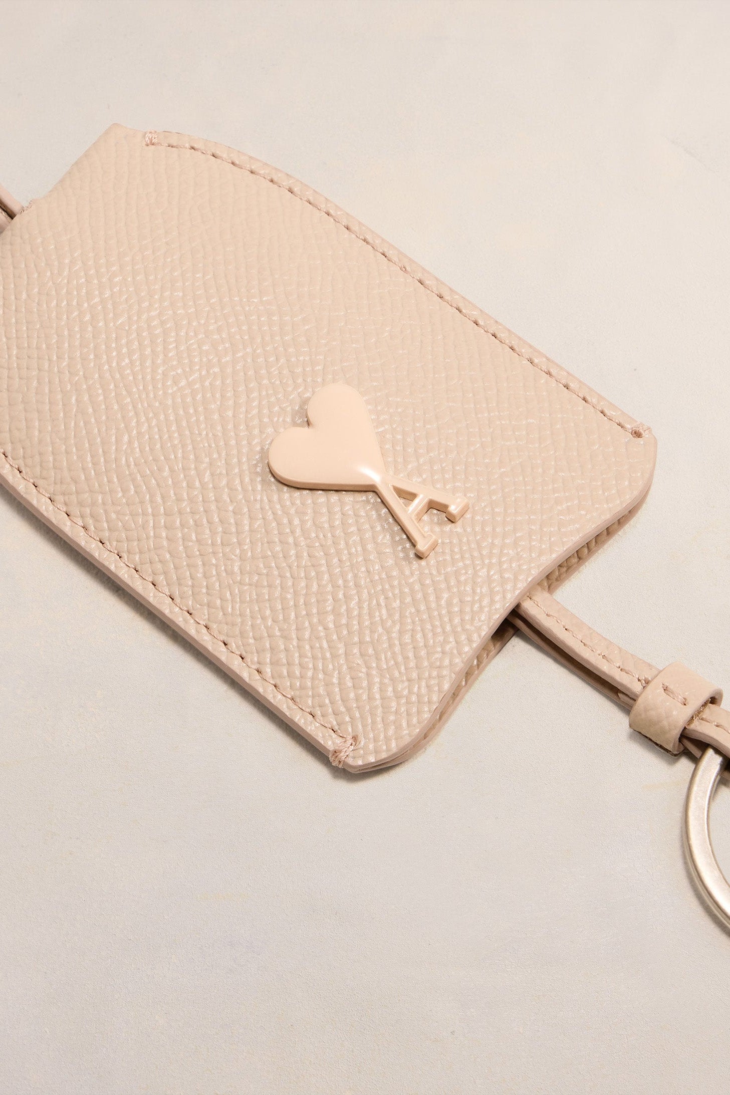 Porte-clés Ami de Cœur à rivet en cuir - Nude Pink