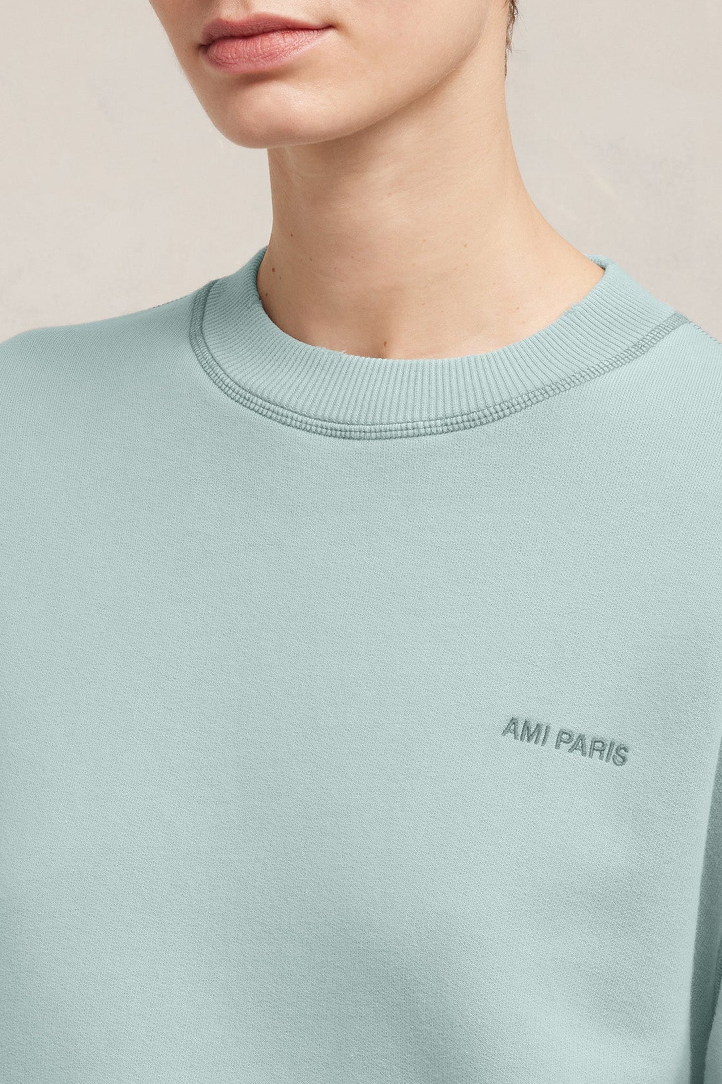Sweatshirt Ami Paris délavé - Aquamarine