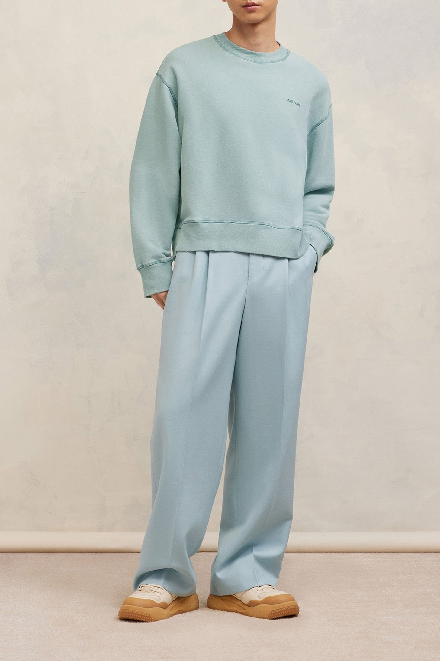 Sweatshirt Ami Paris délavé - Aquamarine