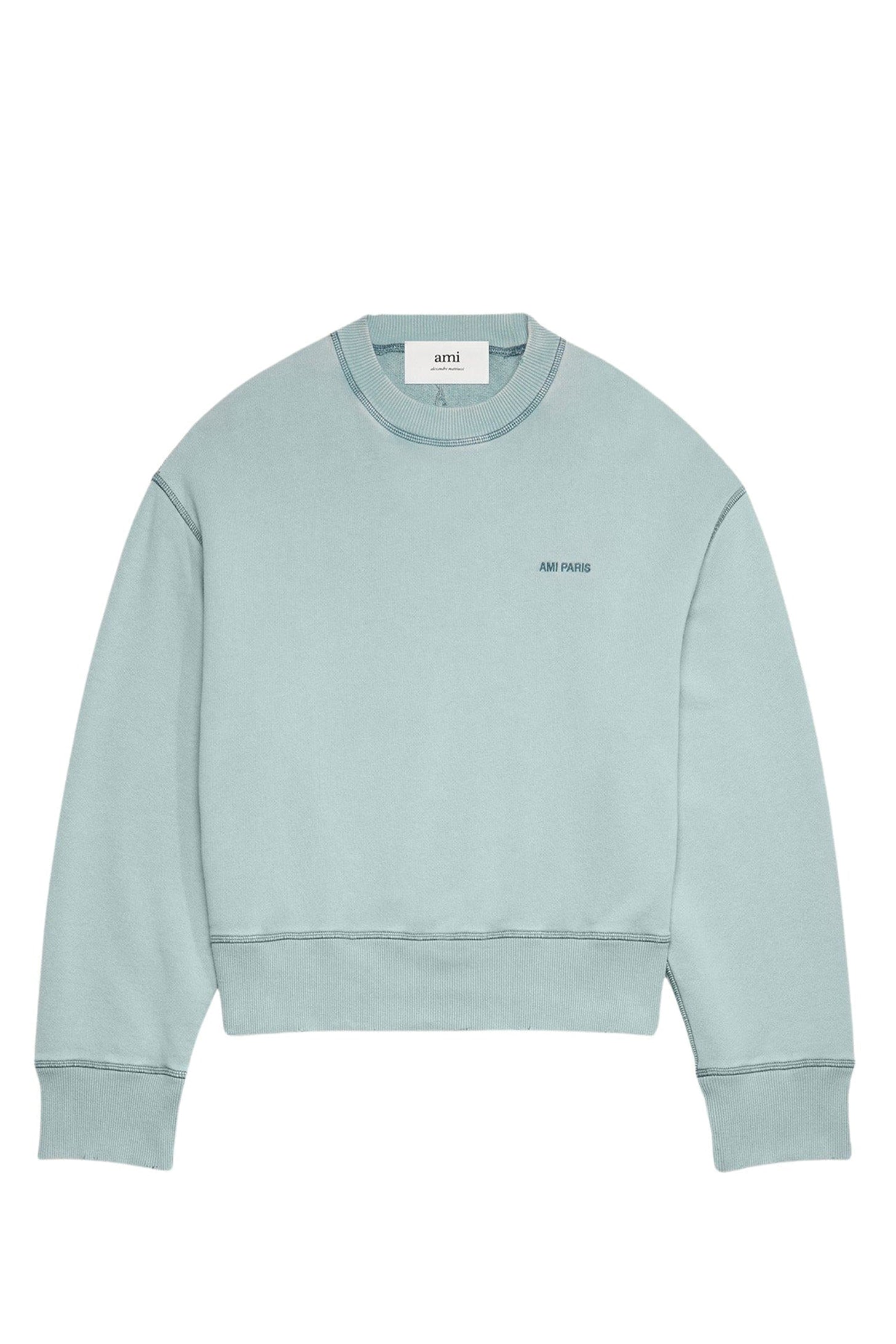 Sweatshirt Ami Paris délavé - Aquamarine