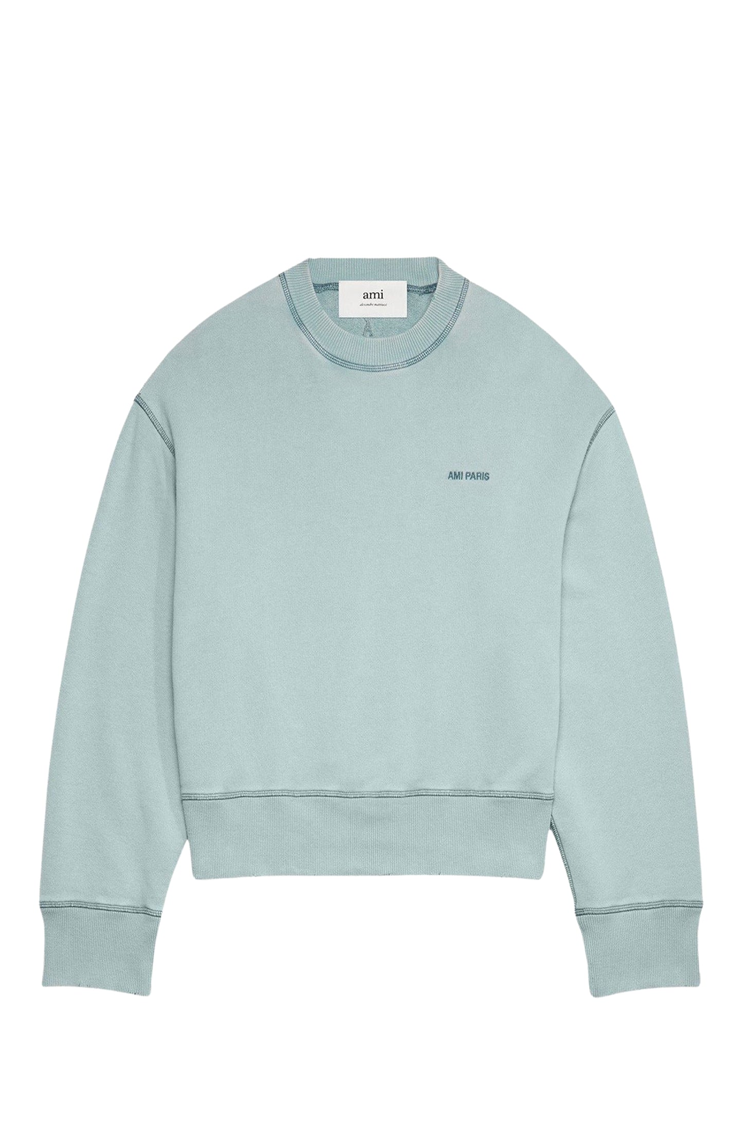 Sweatshirt Ami Paris délavé - Aquamarine