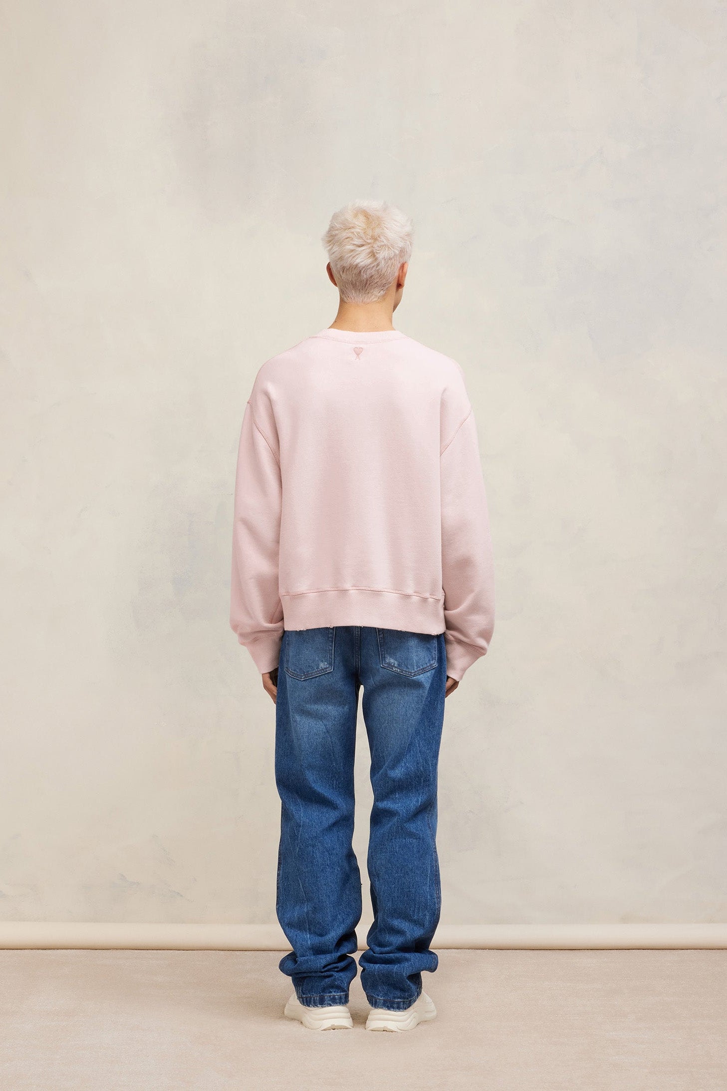 Sweatshirt Ami Paris délavé - Nude Pink