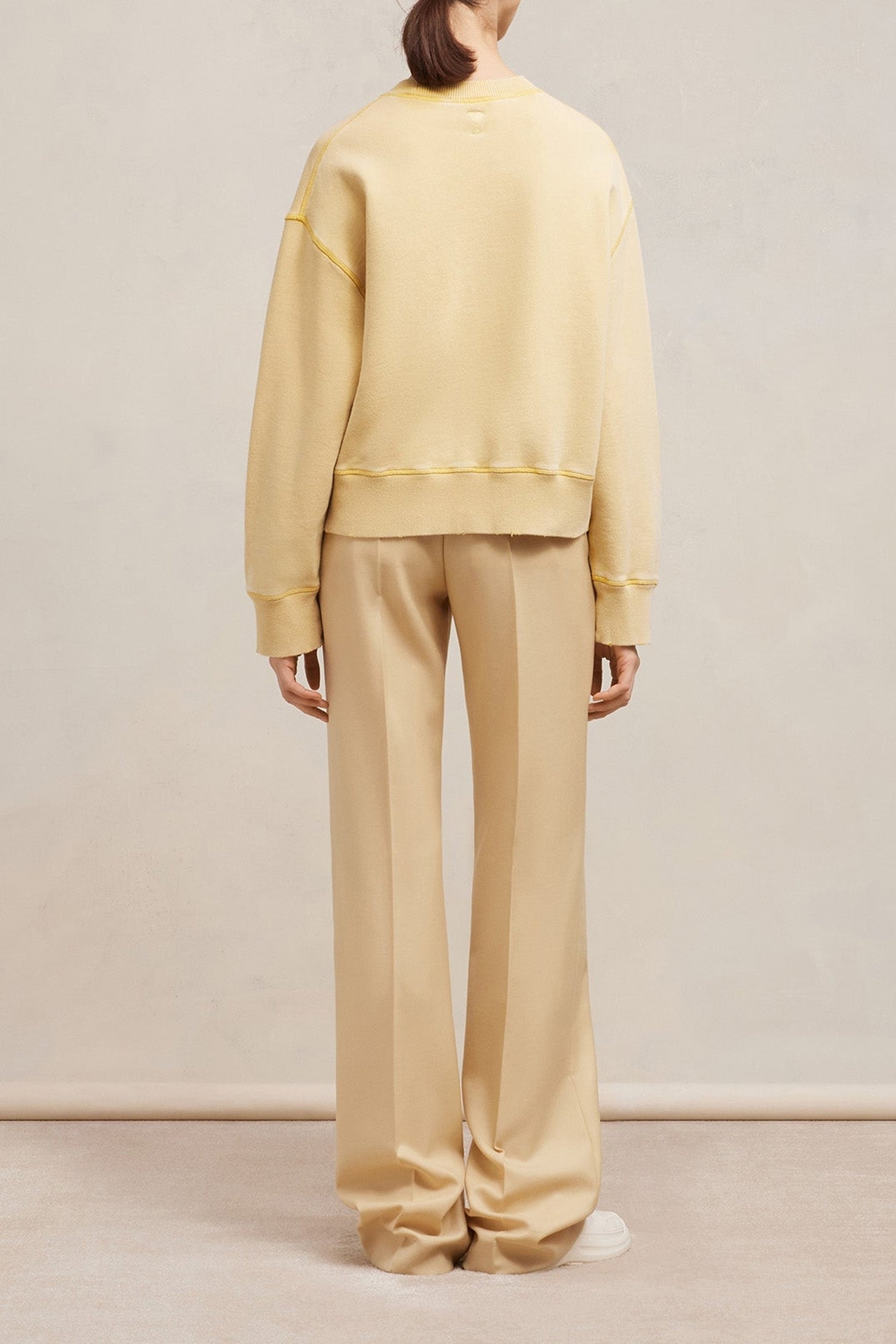 Sweatshirt Ami Paris délavé - Vanilla Cream