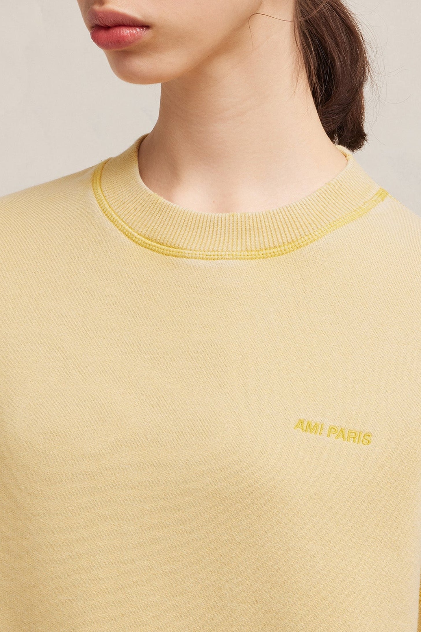 Sweatshirt Ami Paris délavé - Vanilla Cream