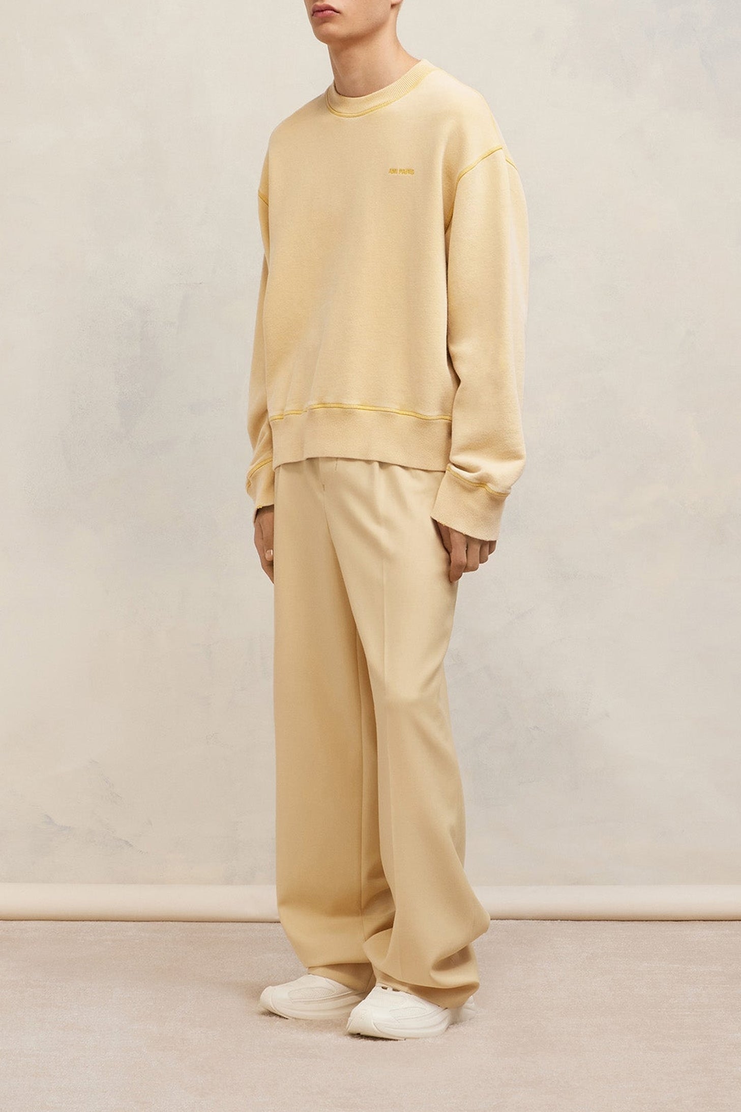 Sweatshirt Ami Paris délavé - Vanilla Cream