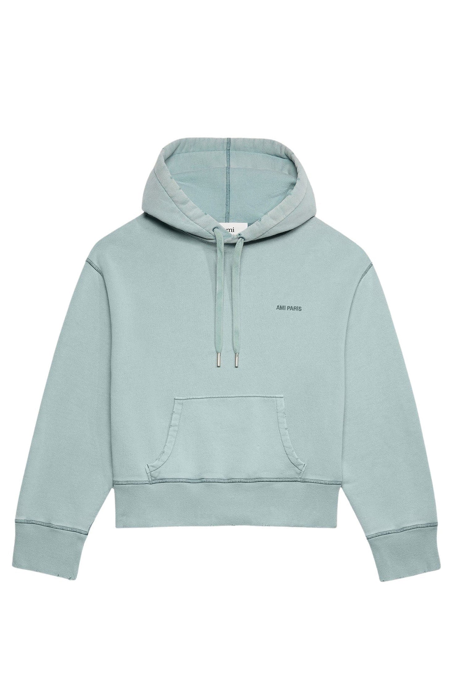 Sweat à capuche Ami Paris délavé - Aquamarine