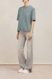 T-shirt Ami Paris délavé - Aquamarine