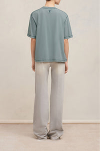 T-shirt Ami Paris délavé - Aquamarine