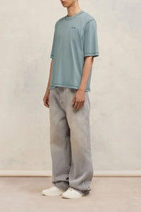 T-shirt Ami Paris délavé - Aquamarine