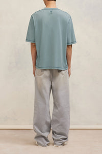 T-shirt Ami Paris délavé - Aquamarine