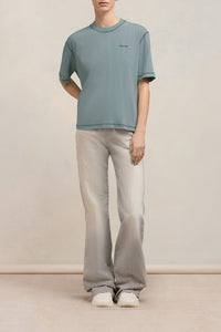 T-shirt Ami Paris délavé - Aquamarine