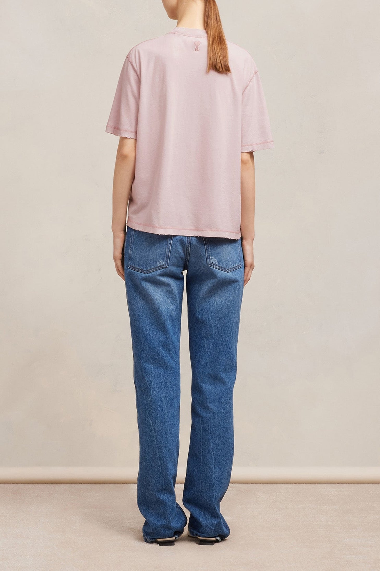 T-shirt Ami Paris délavé - Nude Pink