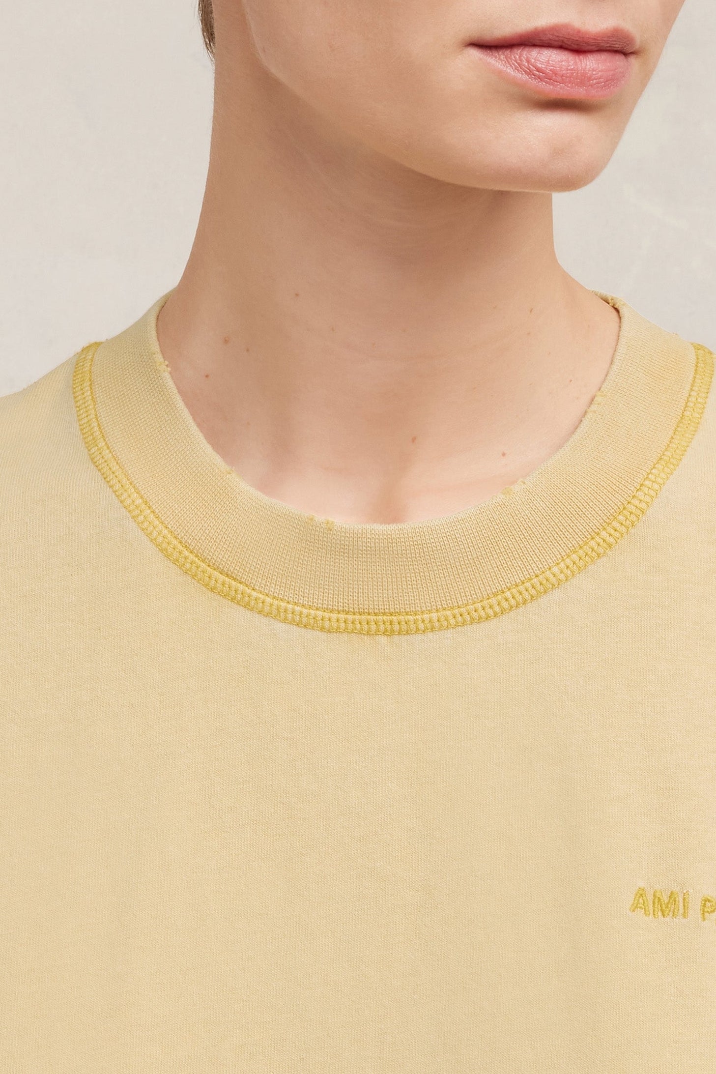 T-shirt Ami Paris délavé - Vanilla Cream