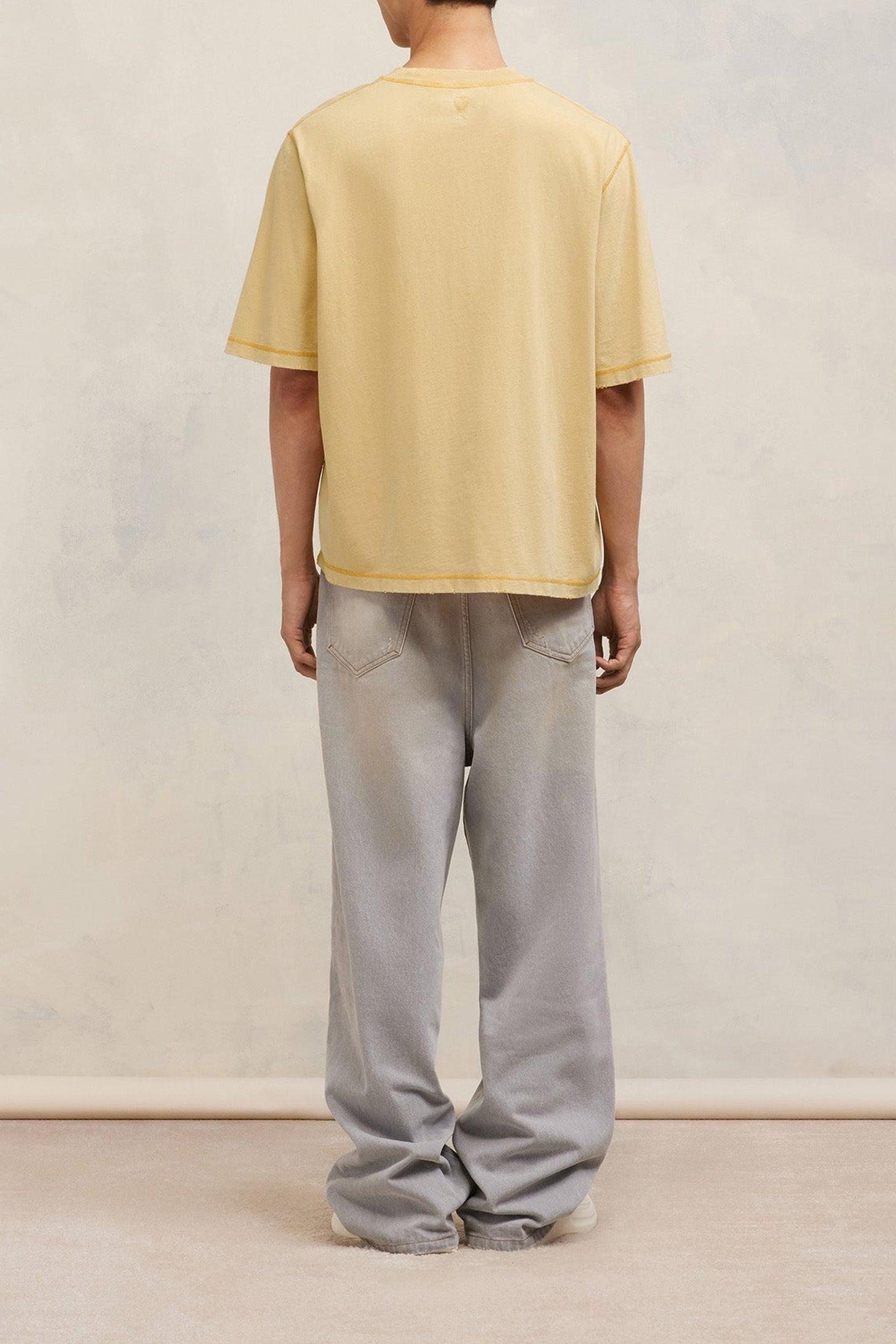 T-shirt Ami Paris délavé - Vanilla Cream