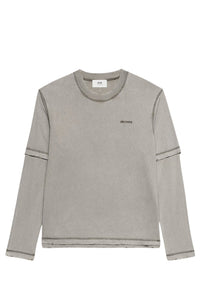 T-shirt Ami Paris délavé à manches longues - Clay