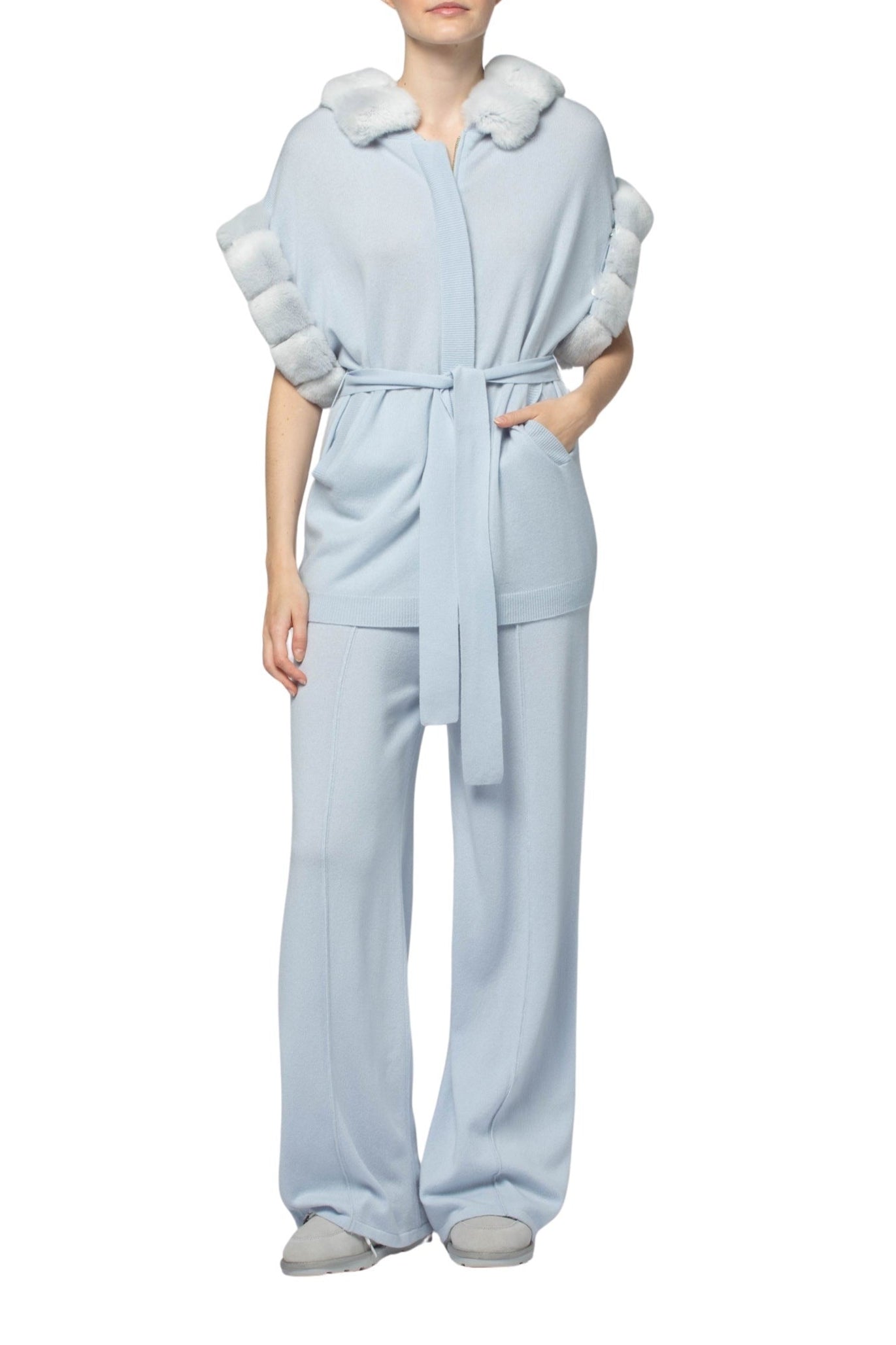 1 QTY NEW GILET EN MAILLE ZIPPE BORD REX