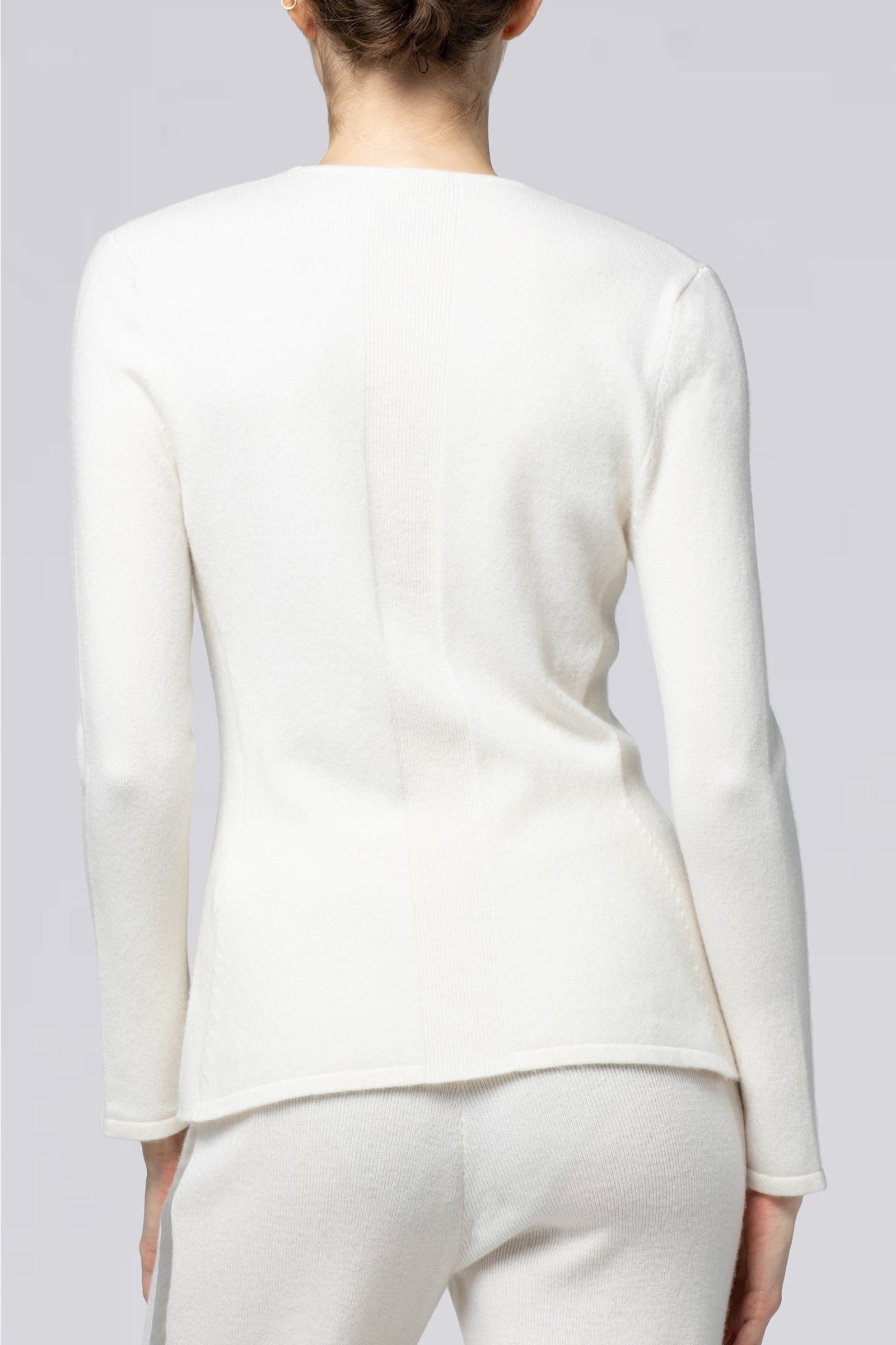 Pelma long-sleeved wool and cashmere jumper - White