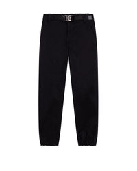 Trousers with elasticated waistband - Black