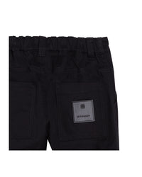 Trousers with elasticated waistband - Black