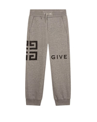 Pantalon à taille élastiqué en molleton - Gris Chiné