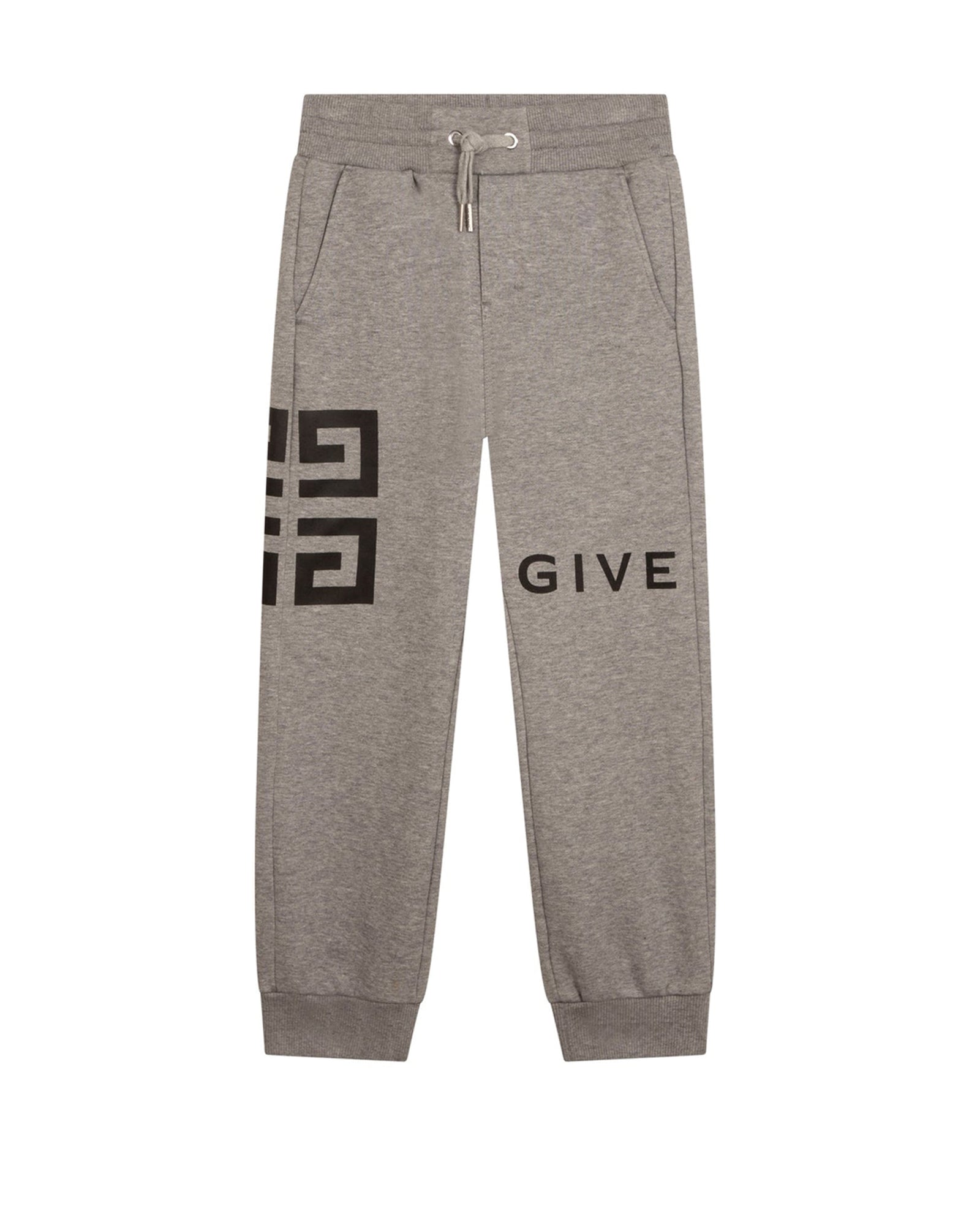 Pantalon à taille élastiqué en molleton - Gris Chiné