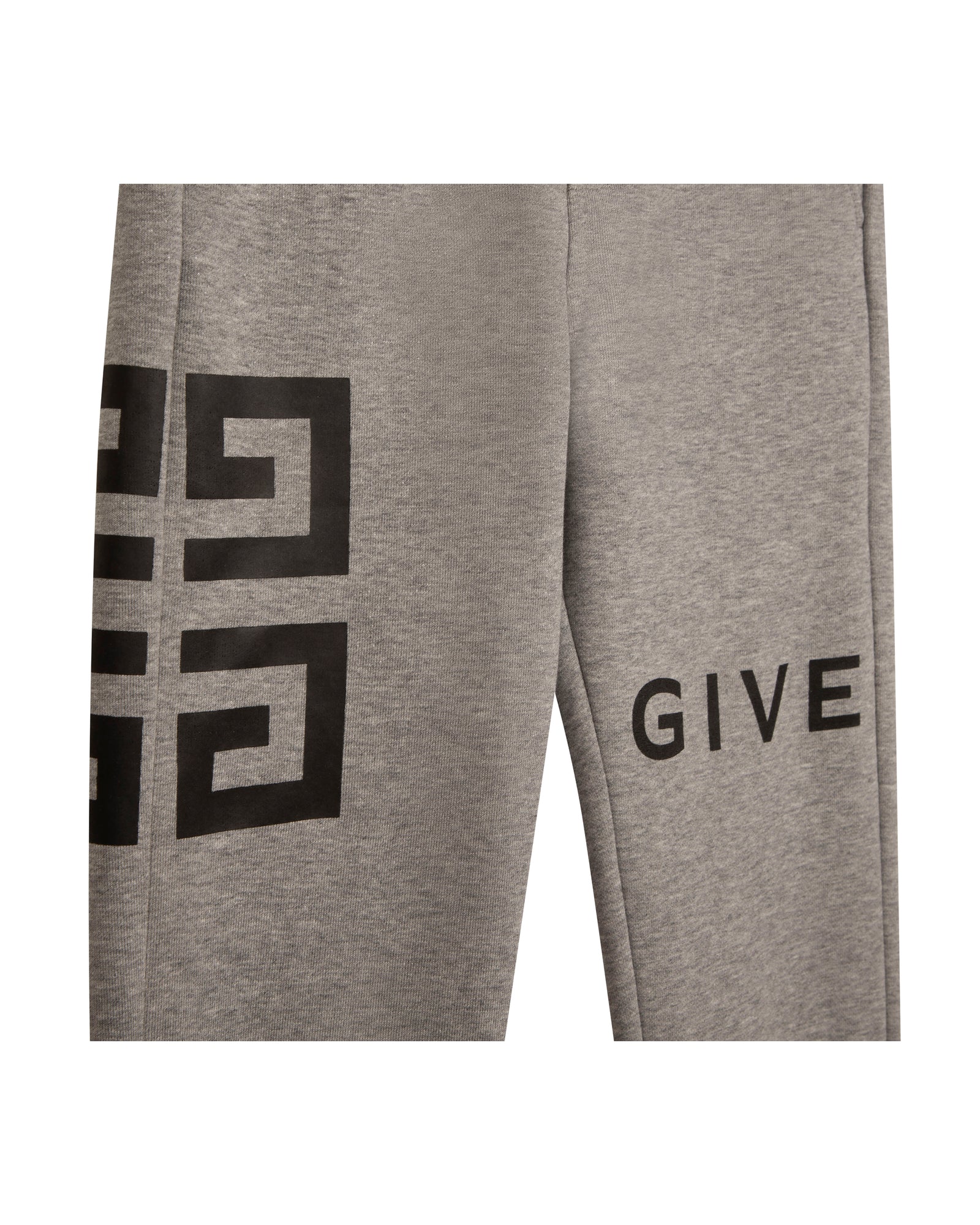 Pantalon à taille élastiqué en molleton - Gris Chiné