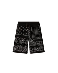 Bermuda à taille élastiquée en coton - Black