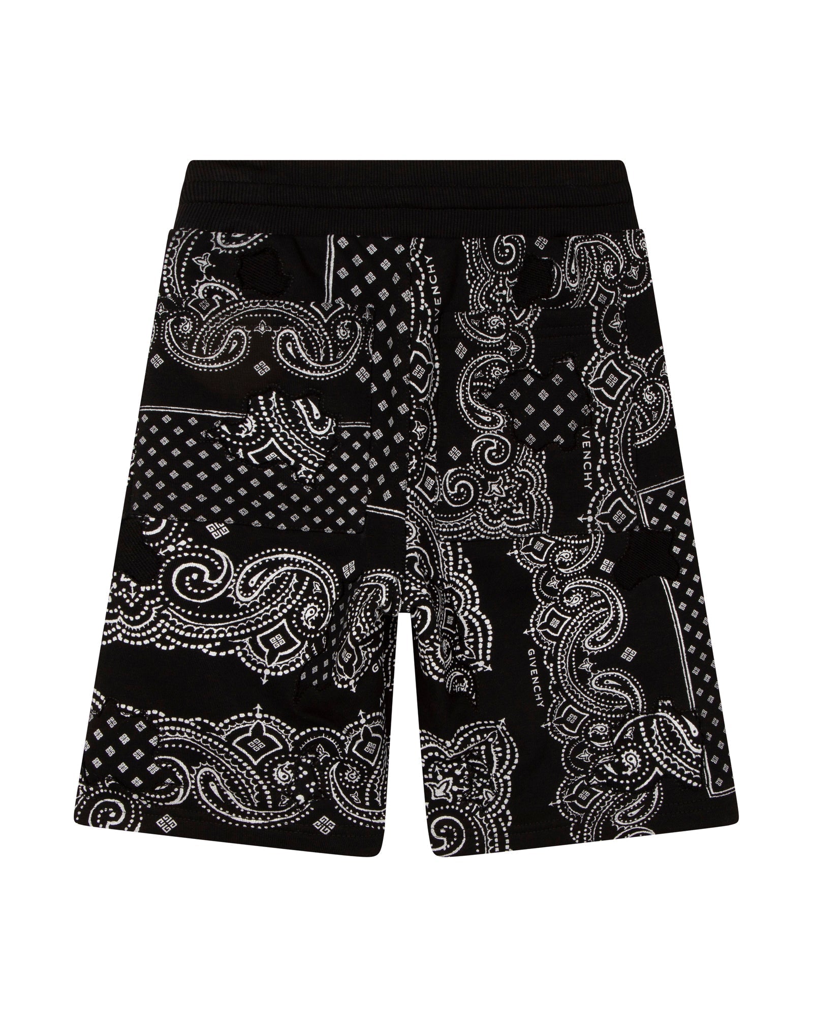 Bermuda à taille élastiquée en coton - Black