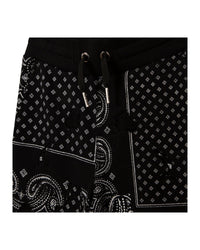 Bermuda à taille élastiquée en coton - Black