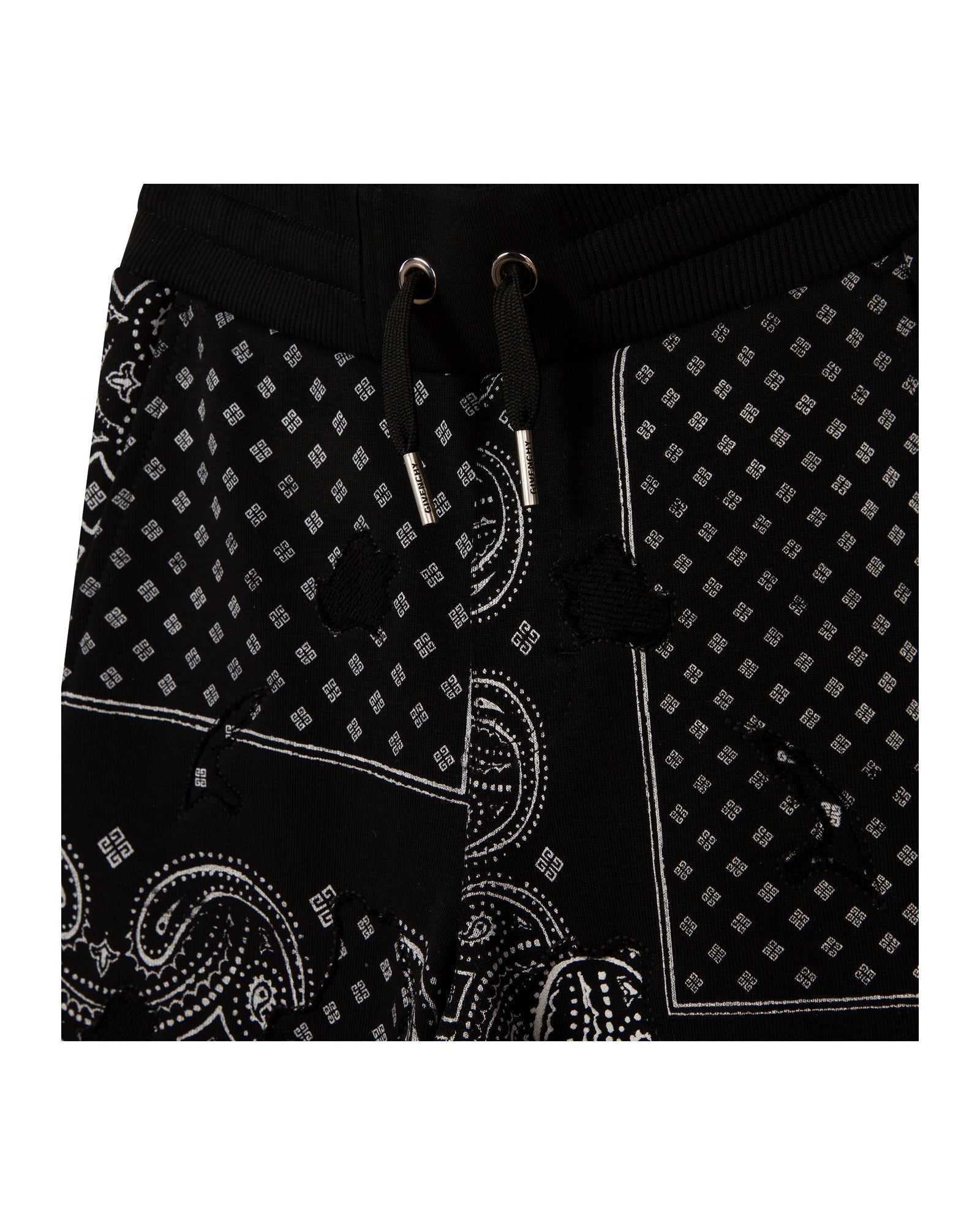 Bermuda à taille élastiquée en coton - Black