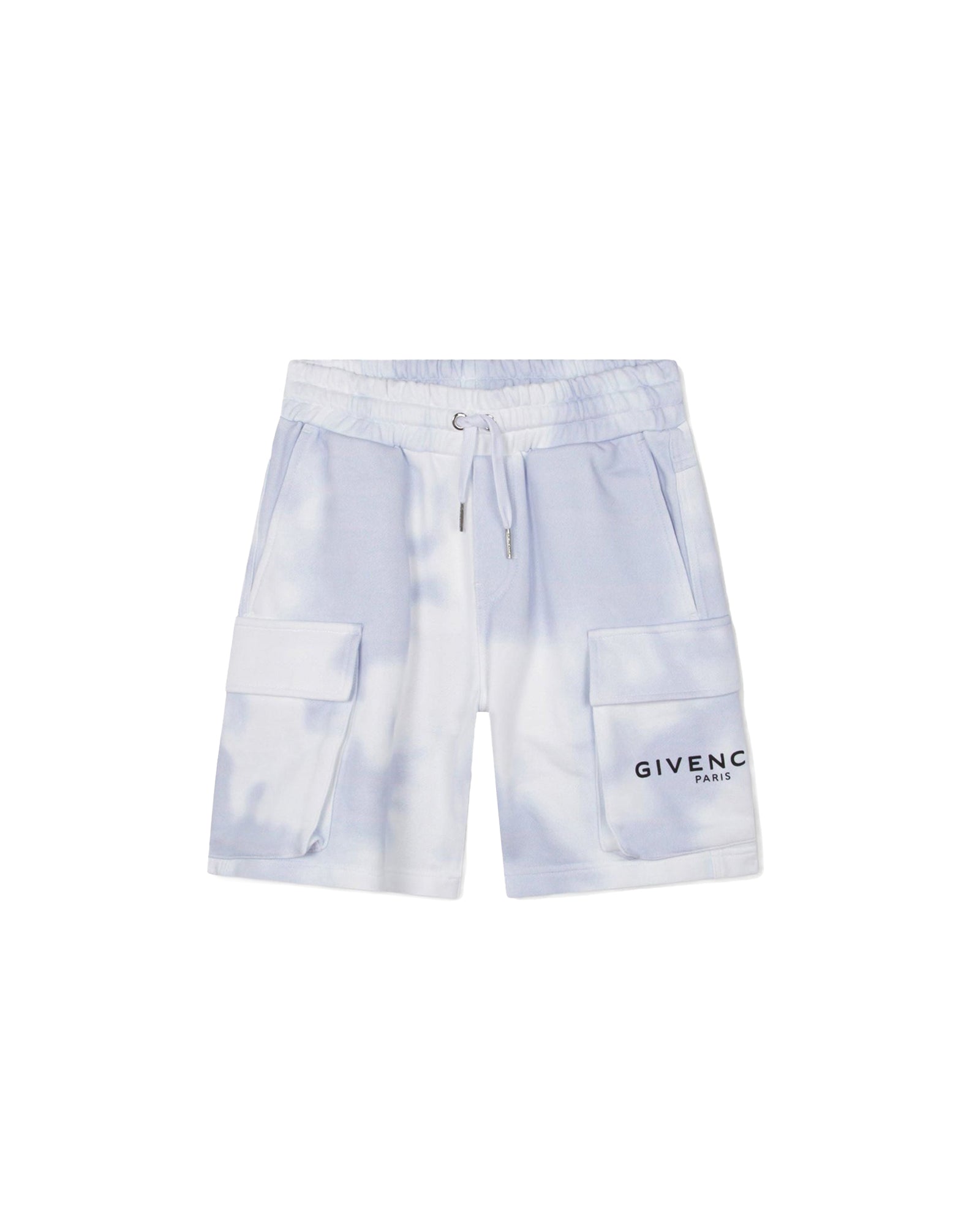 Cloud print fleece Bermuda shorts - Sky White