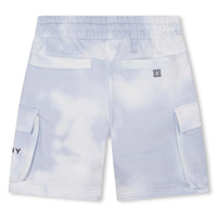 Cloud print fleece Bermuda shorts - Sky White
