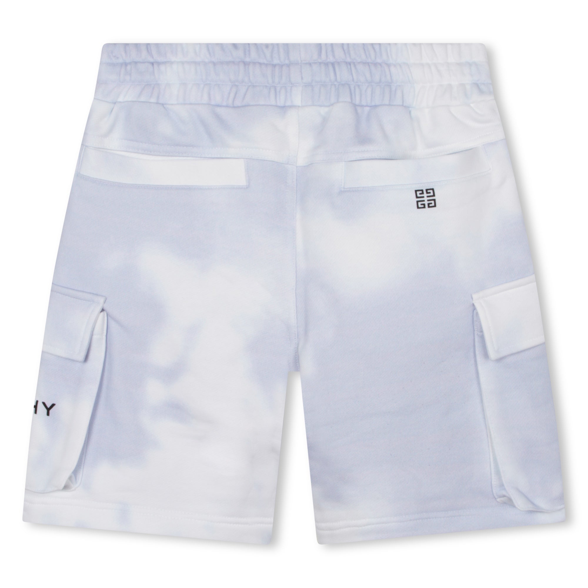 Cloud print fleece Bermuda shorts - Sky White