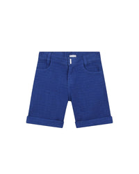 Bermuda drill jacquard en coton - Bleu Roi