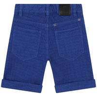 Bermuda drill jacquard en coton - Bleu Roi