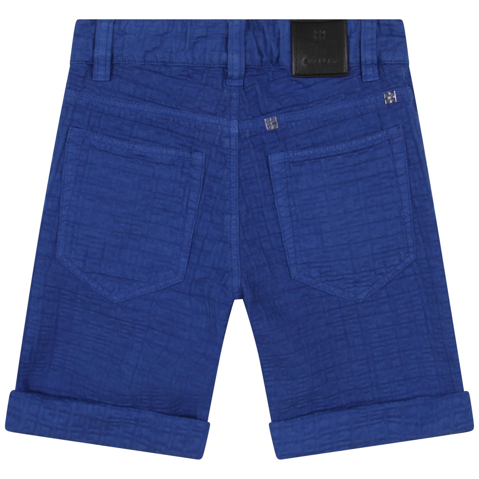 Bermuda drill jacquard en coton - Bleu Roi