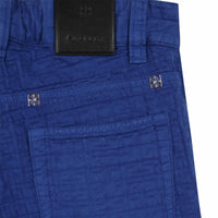 Bermuda drill jacquard en coton - Bleu Roi