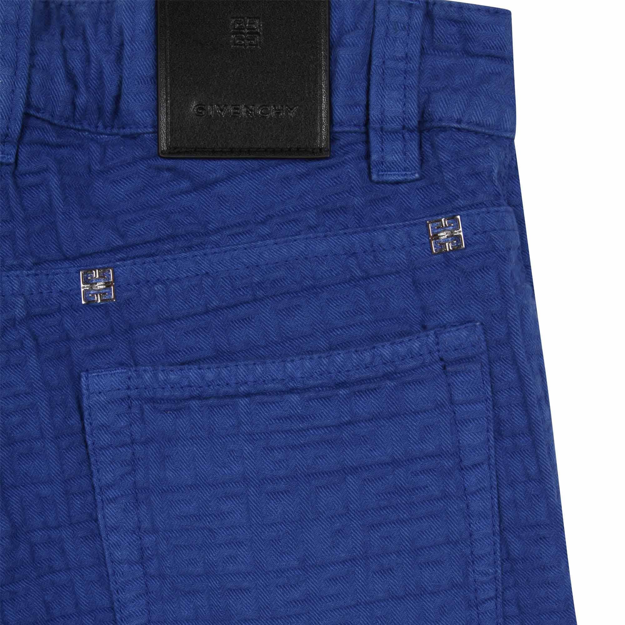 Bermuda drill jacquard en coton - Bleu Roi