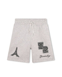 Short en coton - Gris chiné