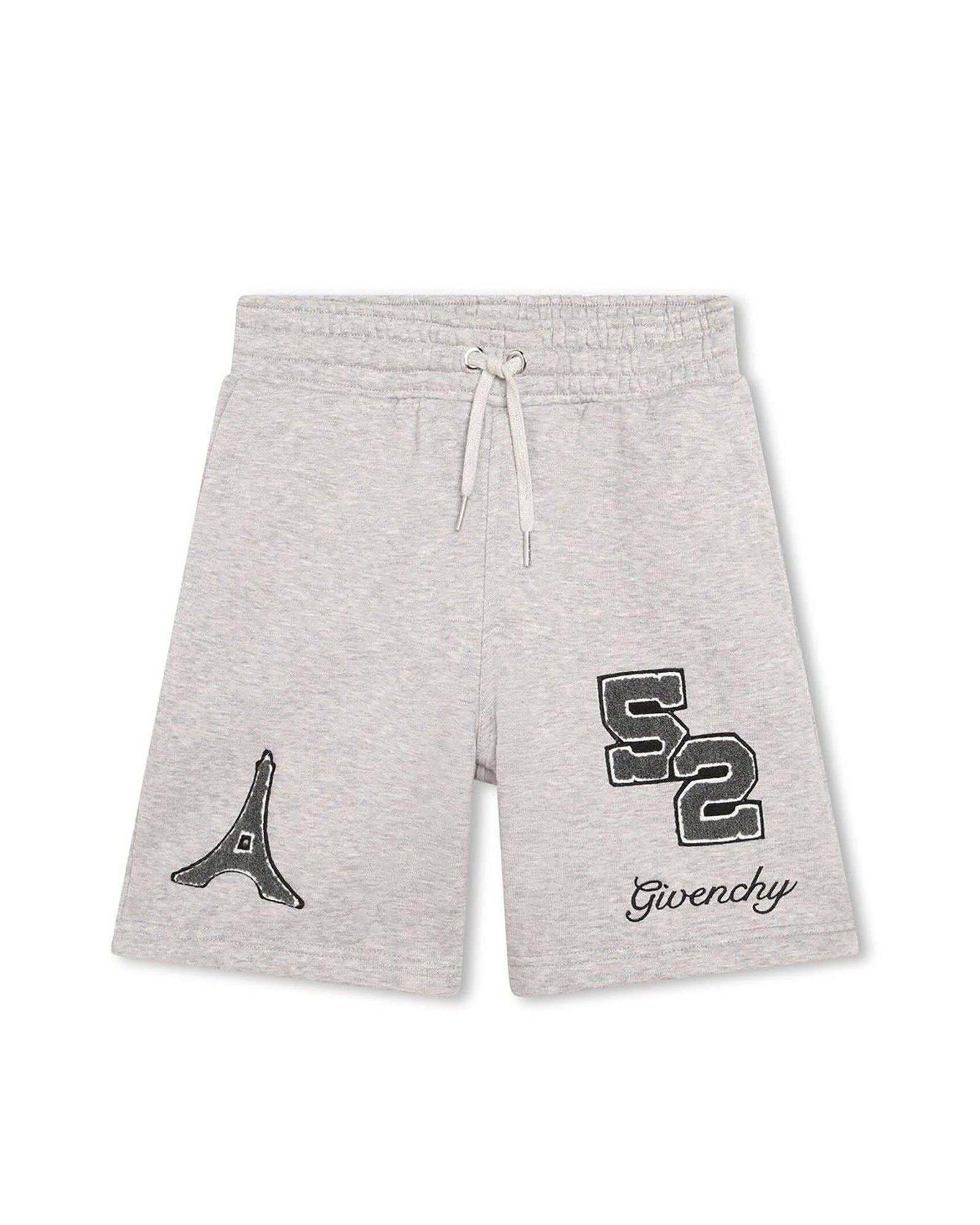 Short en coton - Gris chiné
