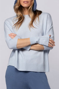 Adi knitted mittens with leather inserts - Ciel