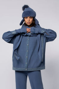 1 QTY NEW MITTENS AVEC DÉTAILS EN CUIR