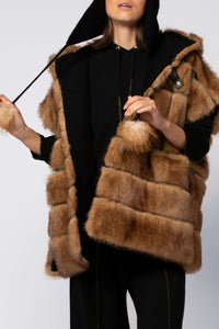 Aldara ear muff with pom-poms - Black